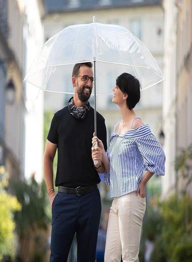ABUDIT Clear Transparent Durable Wind-Resistant Umbrella Special For Windproof Umbrella for Rain Decoration for Outdoor Events (WHITE CLEAR TRANSPARENT) - Image 3